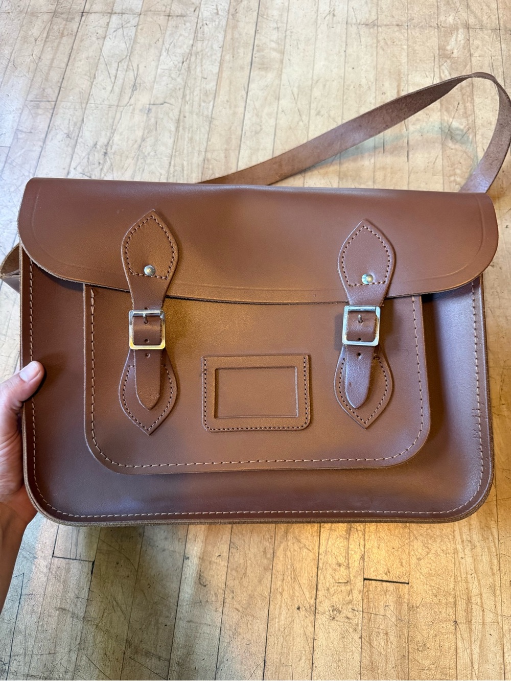 Cambridge Satchel Company Leather Messenger Bag Batchel Brown Leather 13 Inch